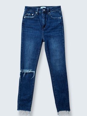 Pistola Cara High Rise Skinny Jeans Distressed Raw Hem Essex Wash Size 25